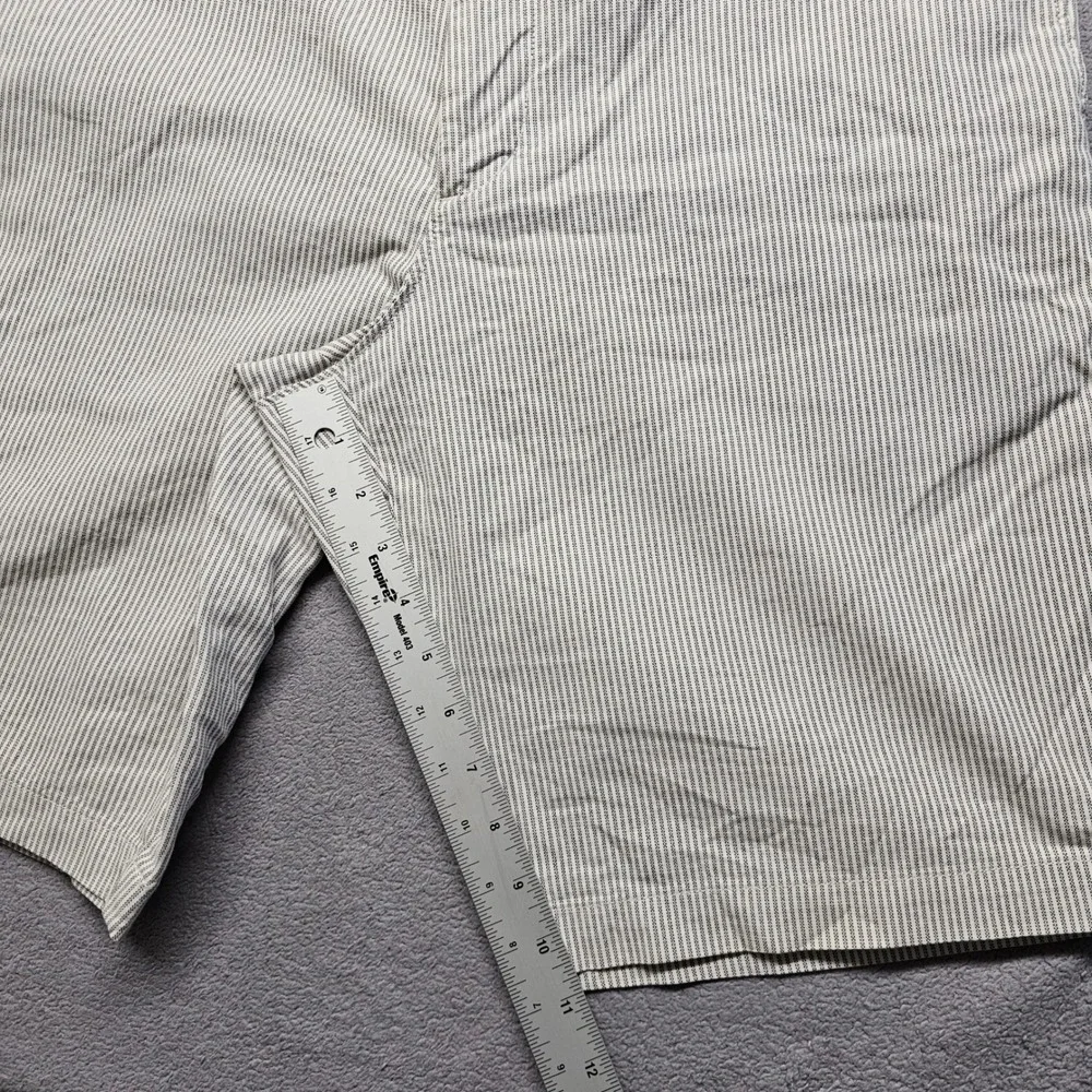 Banana Republic Emerson Chino Shorts Mens 34 Blue White Striped Slash Pocket